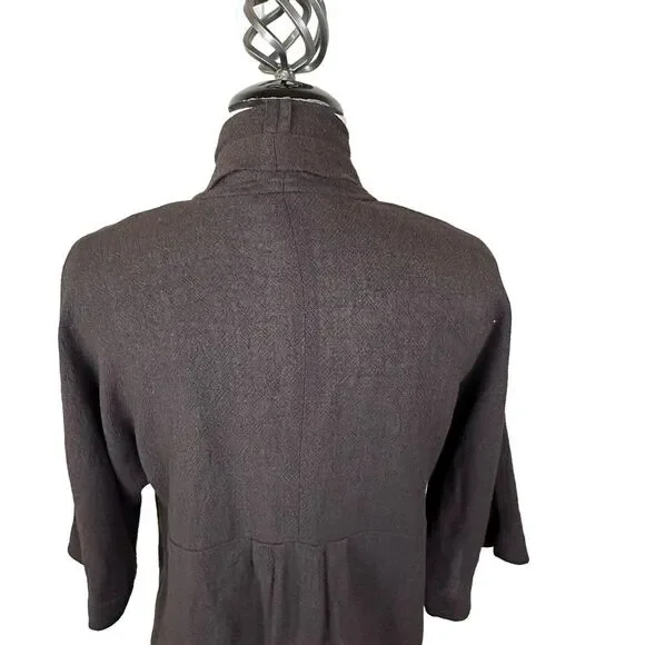 Eileen Fisher Open Cardigan Sweater Brown Linen Blend Womens Small‎ Petite PS - Picture 8 of 16